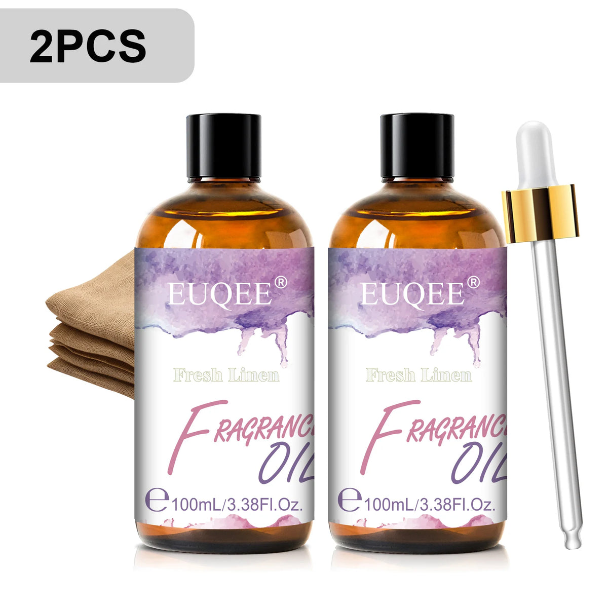 EUQEE Premium Fragrance Oil 100ml UV Glass Gold Dropper Candle Soap Bath Bomb 18 Scents