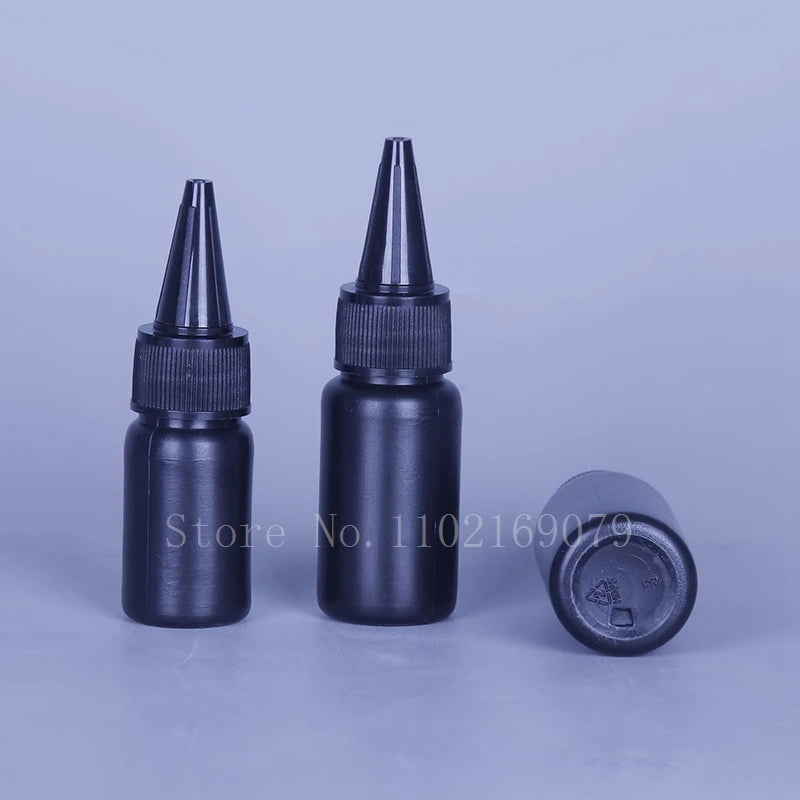 Glue Applicator Bottles Empty Black PE Plastic Squeeze Containers 50 Pack