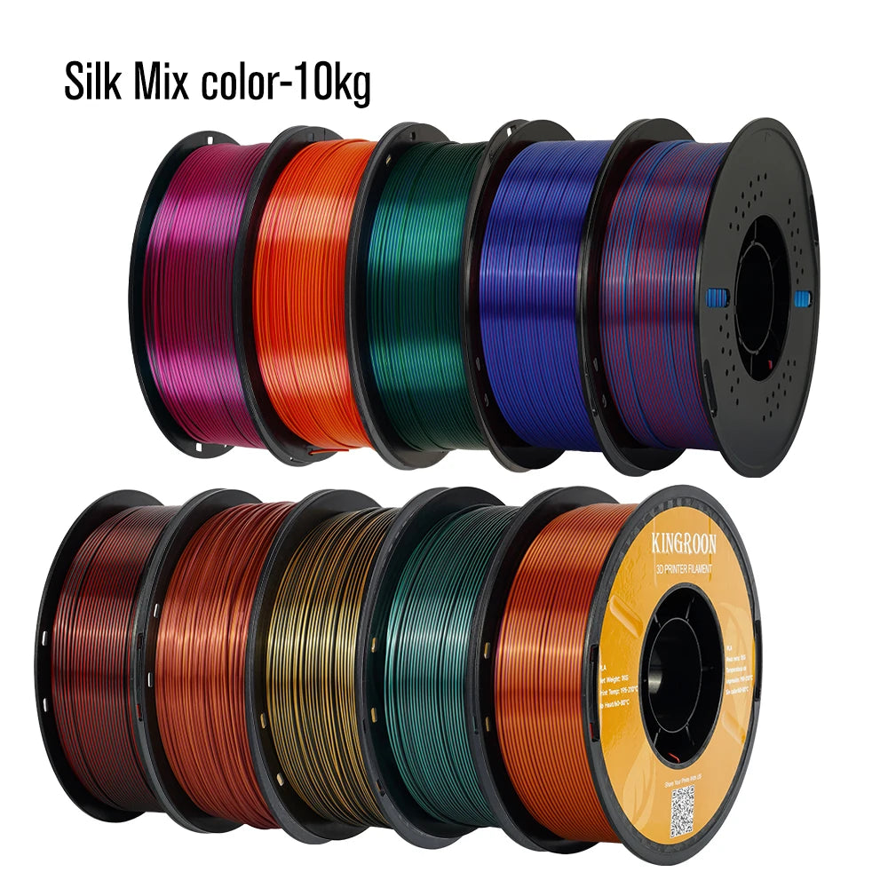 3D Printer Filament Silk Dual-Color PLA 1.75mm 5KG or 10KG KINGROON
