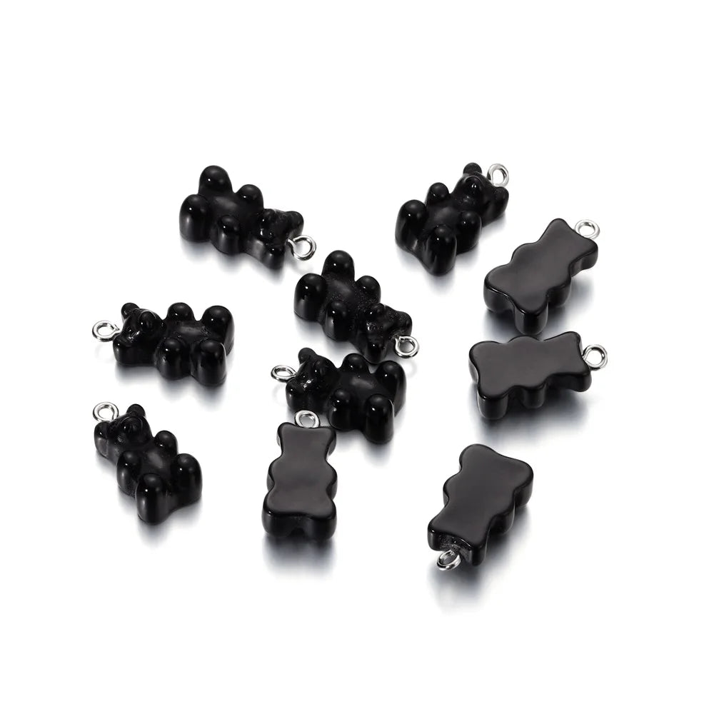 Earring Components Candy Bear Pendant Charms Colorful Resin Bears Craft Supplies