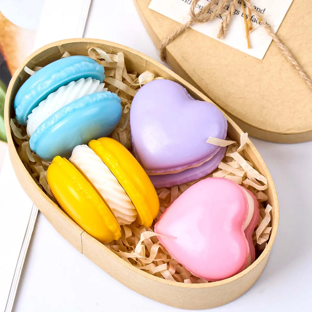 3D Macaron Silicone Candle Mold DIY Valentine's Day Ornaments Crafts Making Aromath Soap Plaster Resin Chocolate Baking Molds
