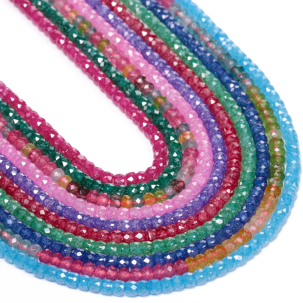 Stone Beads Faceted Abacus Zircon-Style for DIY Jewelry Making Bracelet Supplies
