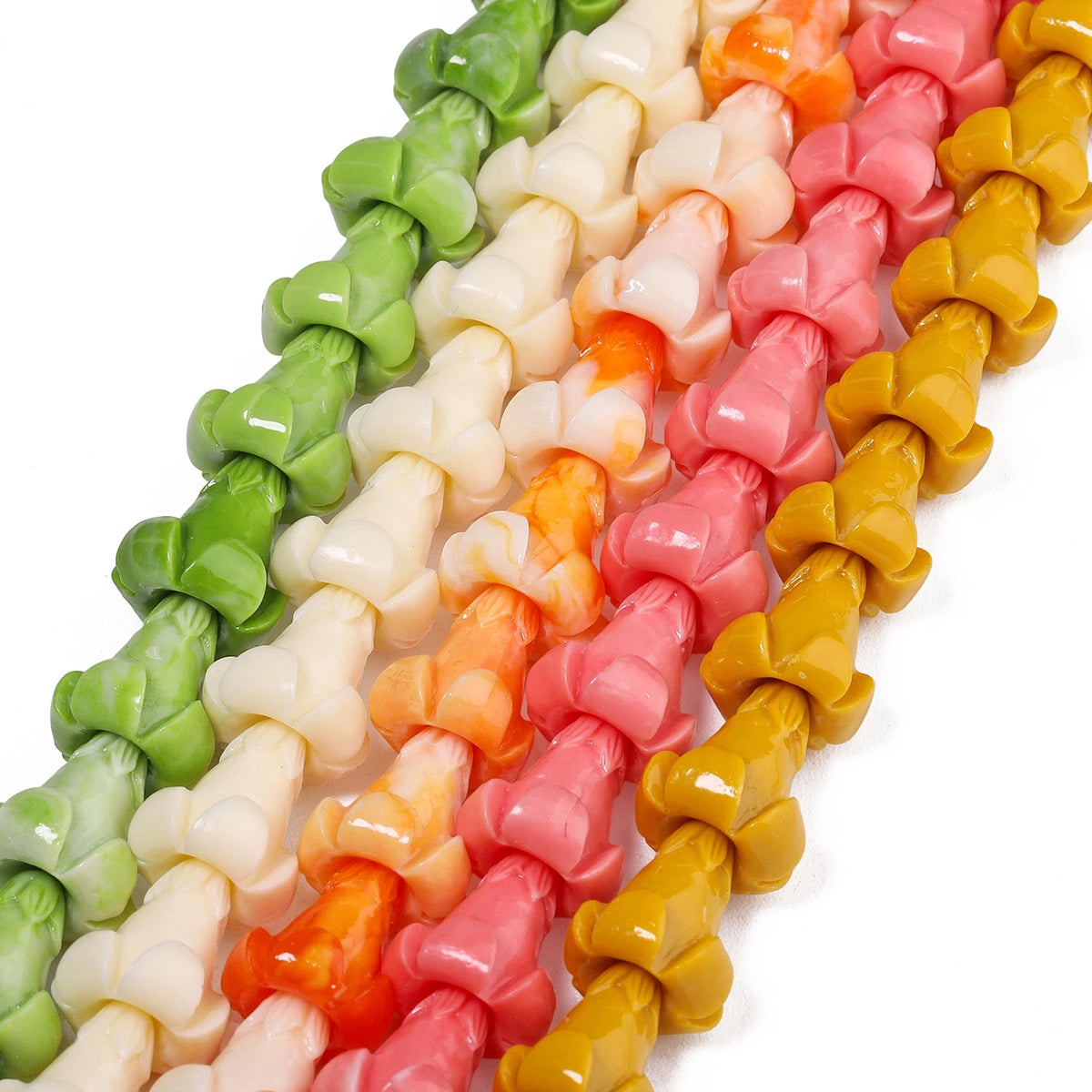 Shell Powder Beads Hawaiian Puakenikeni Flower for DIY Jewelry Making