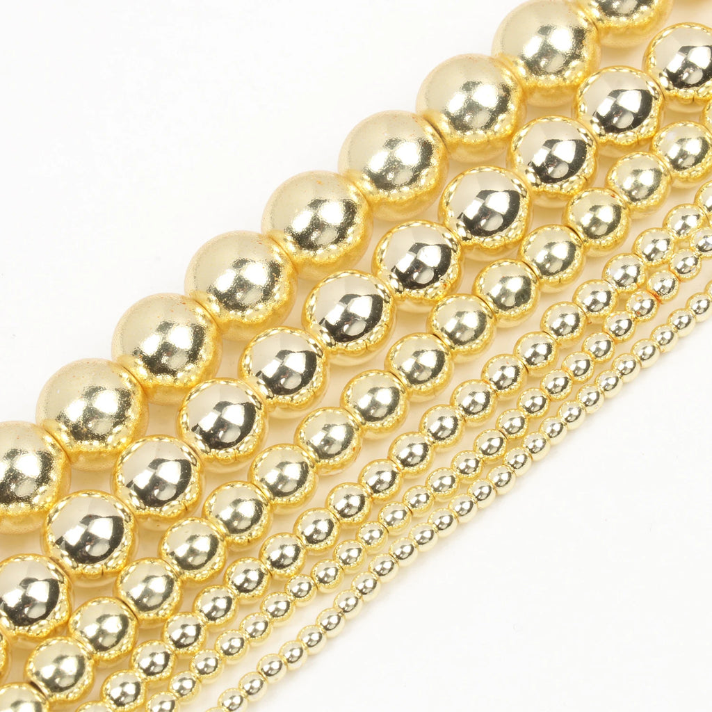 Stone Beads Hematite-Style Rose Gold Silver Colors for DIY Jewelry Making