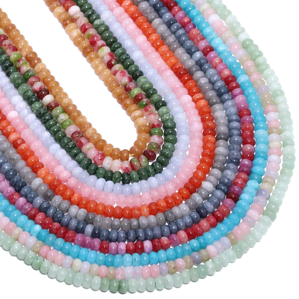 Stone Beads Multicolor Jade-Style Abacus Spacers for DIY Jewelry Making