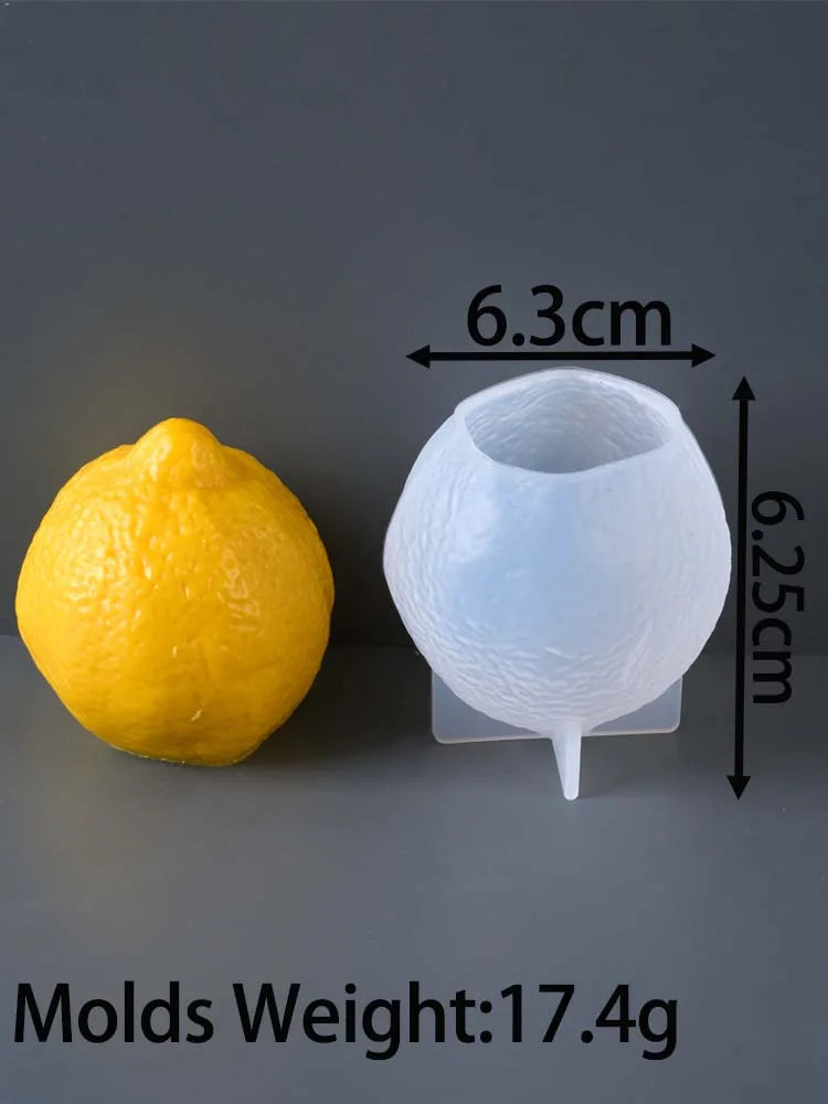 3D Simulation Lemon Silicone Candle Mold DIY Fruit Ornament Craft Gifts Making Soap Plaster Resin Casting Molds Home Decor