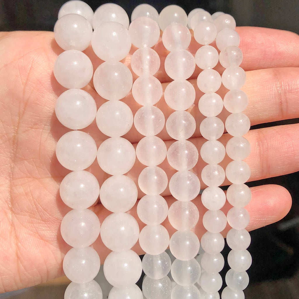 Stone Beads Round Clear Quartz-Style Spacer Strand for DIY Jewelry Making
