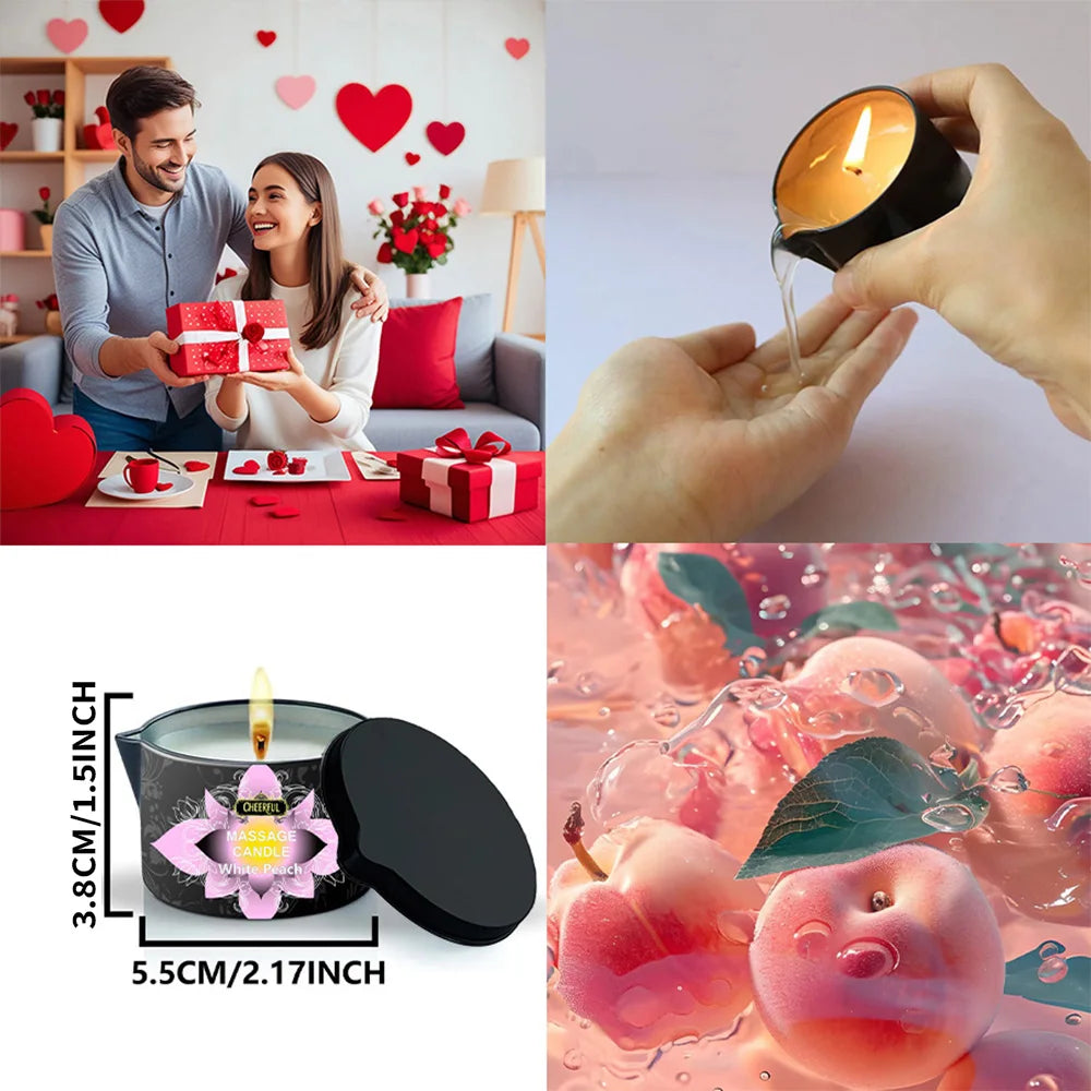 Massage Oil Candle Moisturizing Aromatherapy Candle Creative Anti-Scalding Iron Can Candle, A Perfect Gift For Family And Friend