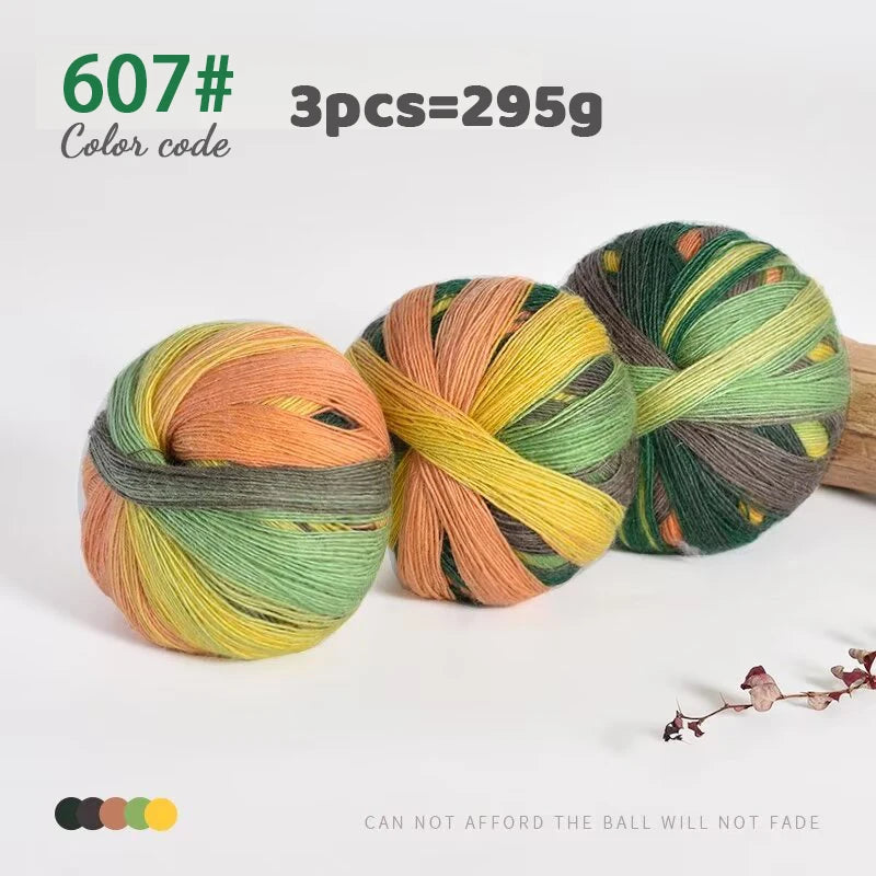 Yarn, Rainbow Gradient for Handmade Shawls, Sweaters, Hats & Knitwear