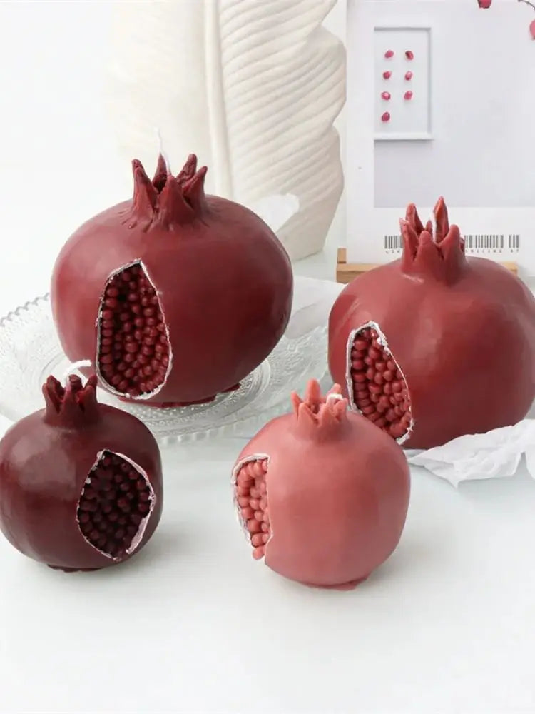 3D Creative Pomegranate Candle Silicone Mold DIY Fruit Pomegranate Aromatherapy Plaster Resin Soybean Wax Making Mold Decor Gift