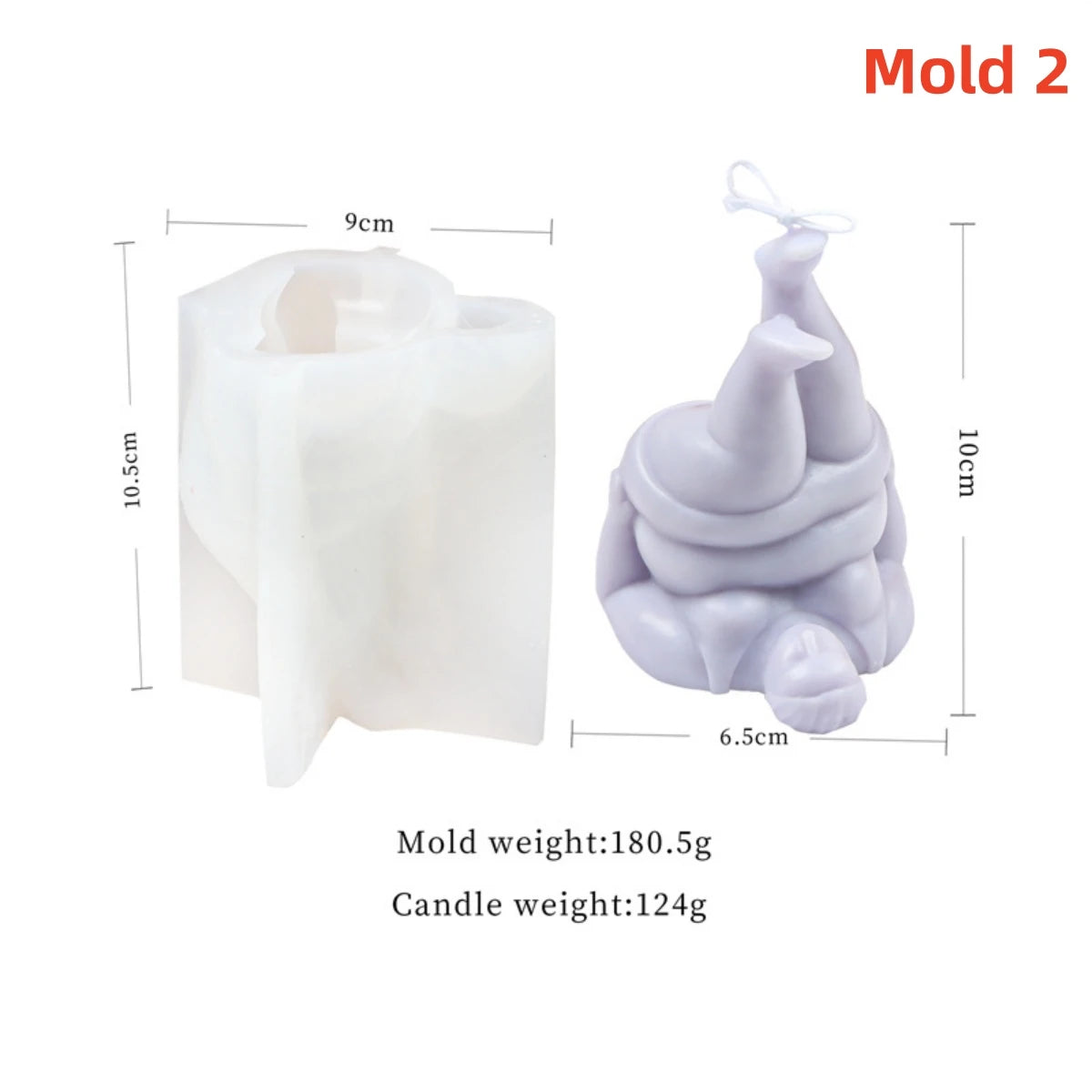 Yoga Pose Candle Mold - Silicone 3D Body, 20 Styles