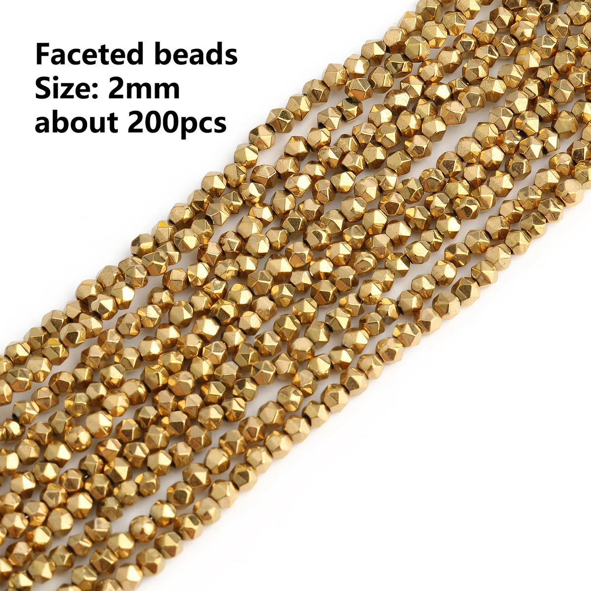 Stone Beads Gold-Tone Hematite-Style Spacer Shapes for DIY Jewelry Making