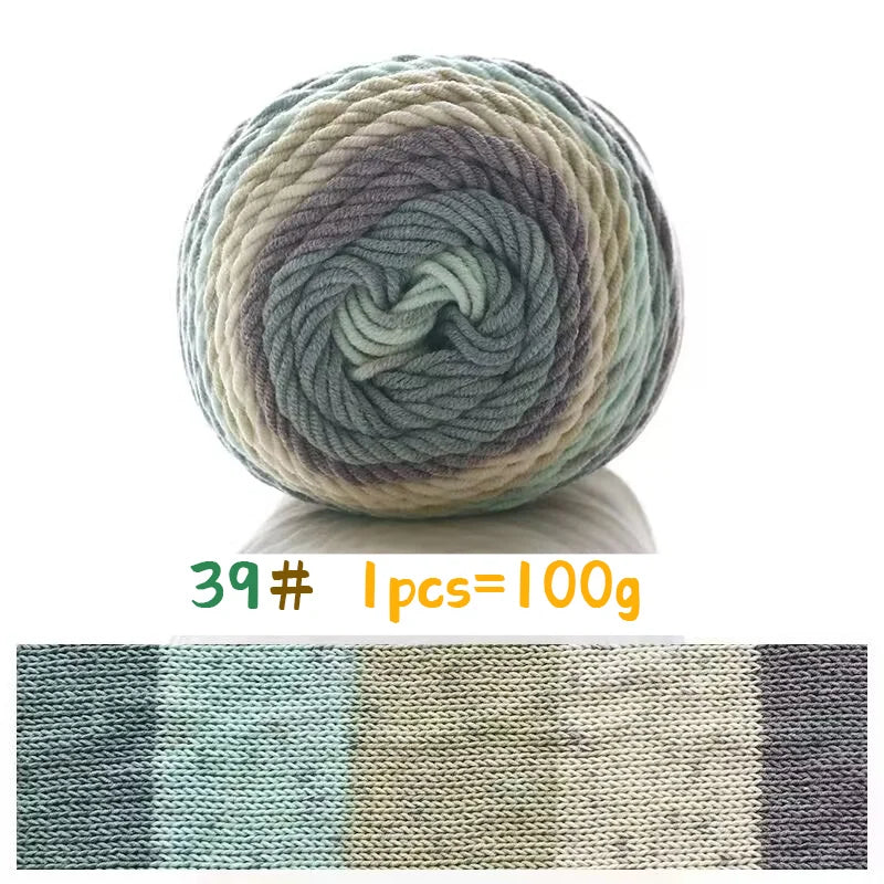 Yarn, Rainbow Variegated for Sweaters, Scarves, Blankets & Doll Crafts