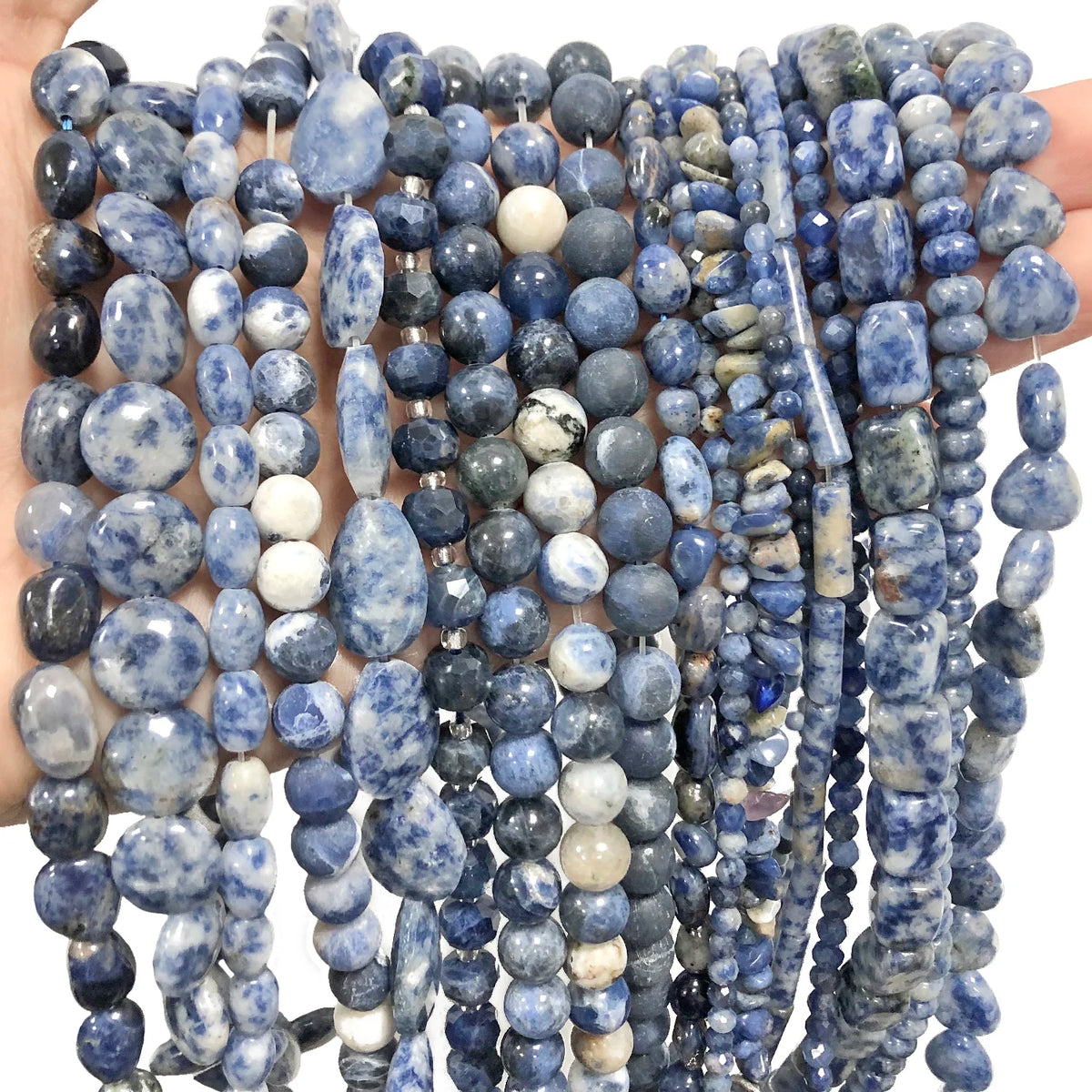 Stone Beads Blue Sodalite Jasper Mixed Shapes for DIY Jewelry Making Craft Beads