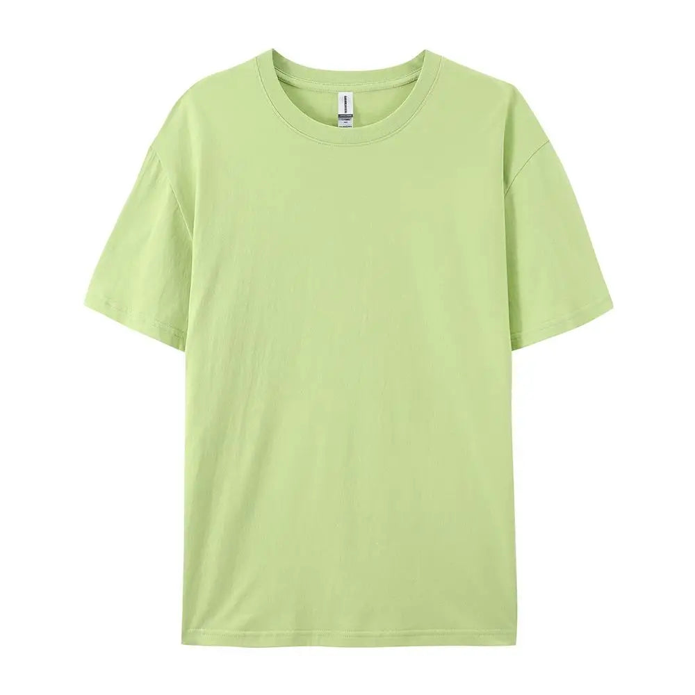 T-Shirt Unisex Solid Color 100% Cotton Loose Fit Short Sleeve Candy Color Tee