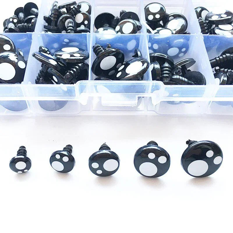 100Pcs/Box 8-16mm Doll Eyes Cartoon Doll Making Safety Eyes Craft Supply
