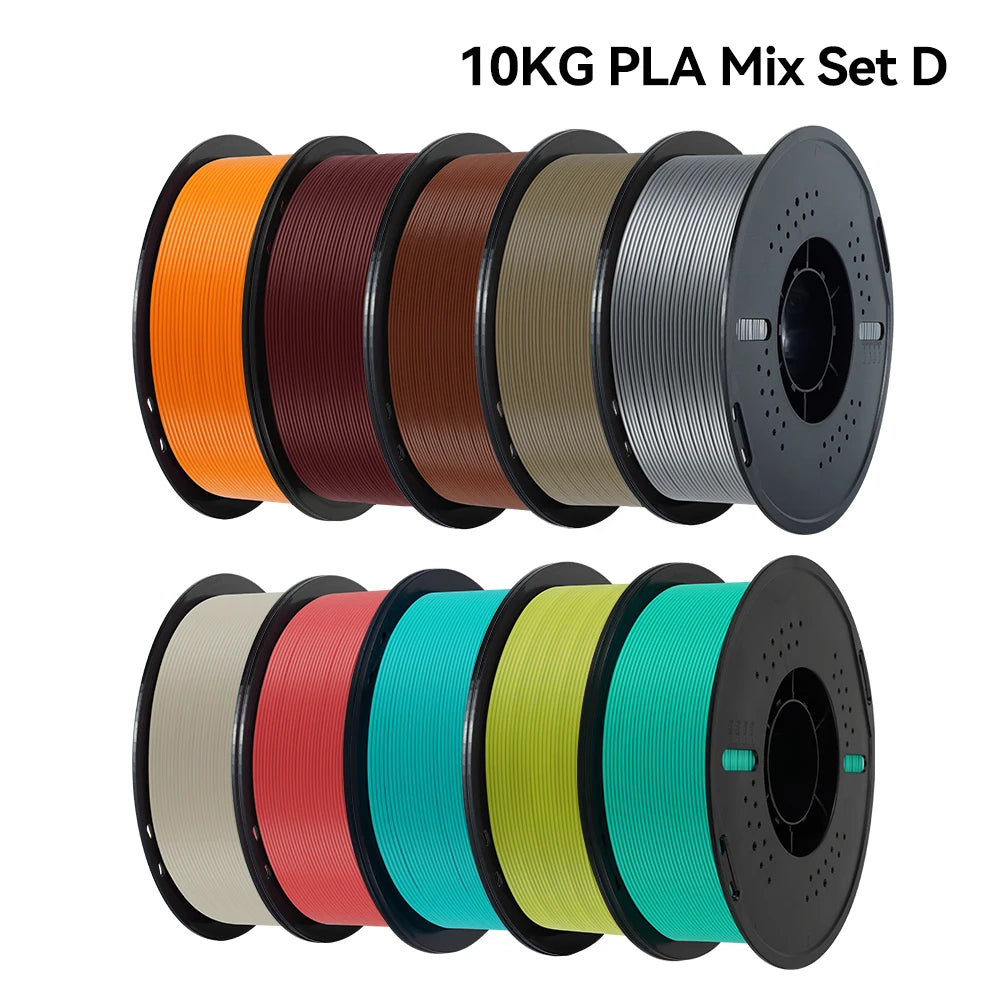 KINGROON 10KG/22LBS Multicolor PLA Filament 1KG/Roll 1.75mm For 3D Printer Material for 3D Printing 3D Printer Filament Free Shipping