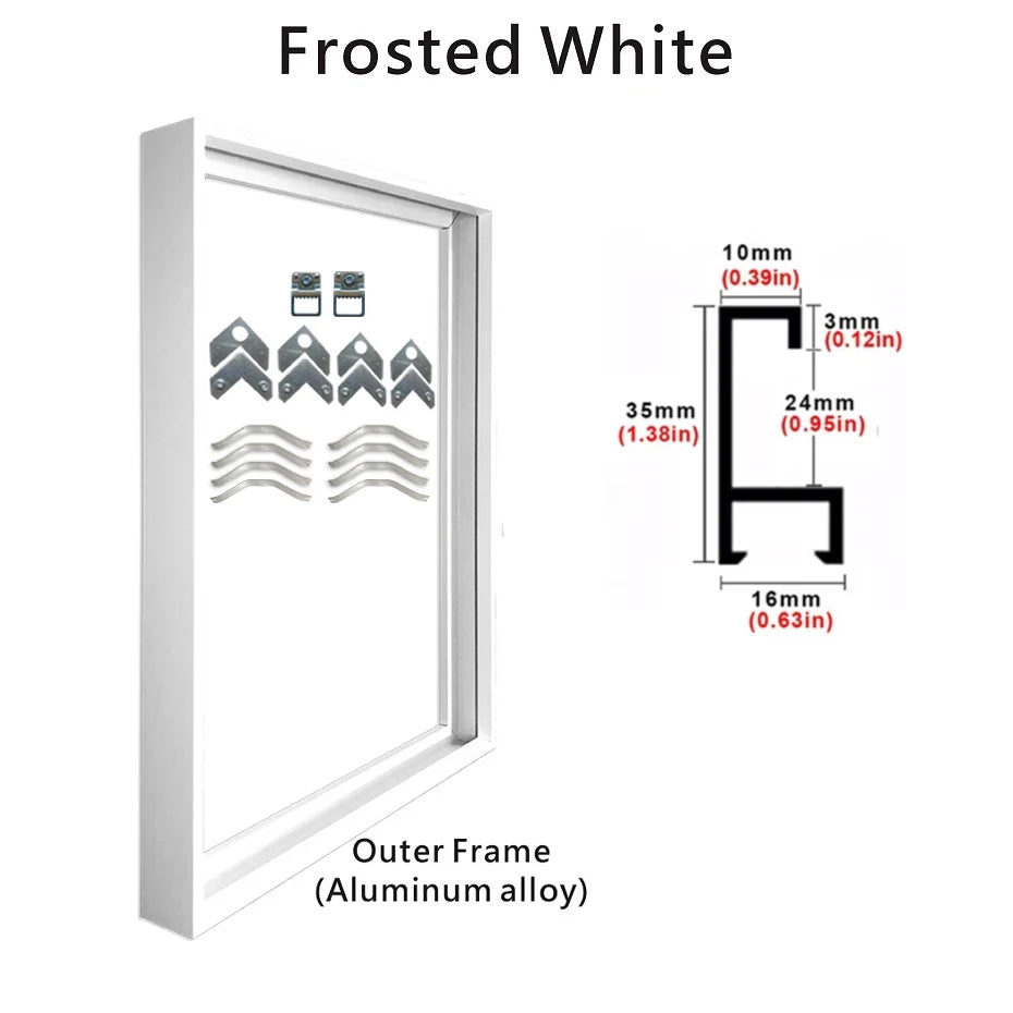 Aluminum Alloy Outer Canvas Frame 7 Colors 8 Sizes Gallery Wall Art Display