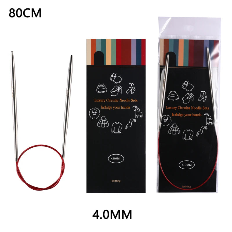 Knitting Needles, Stainless Steel Circular for Handmade Sweaters & Scarves