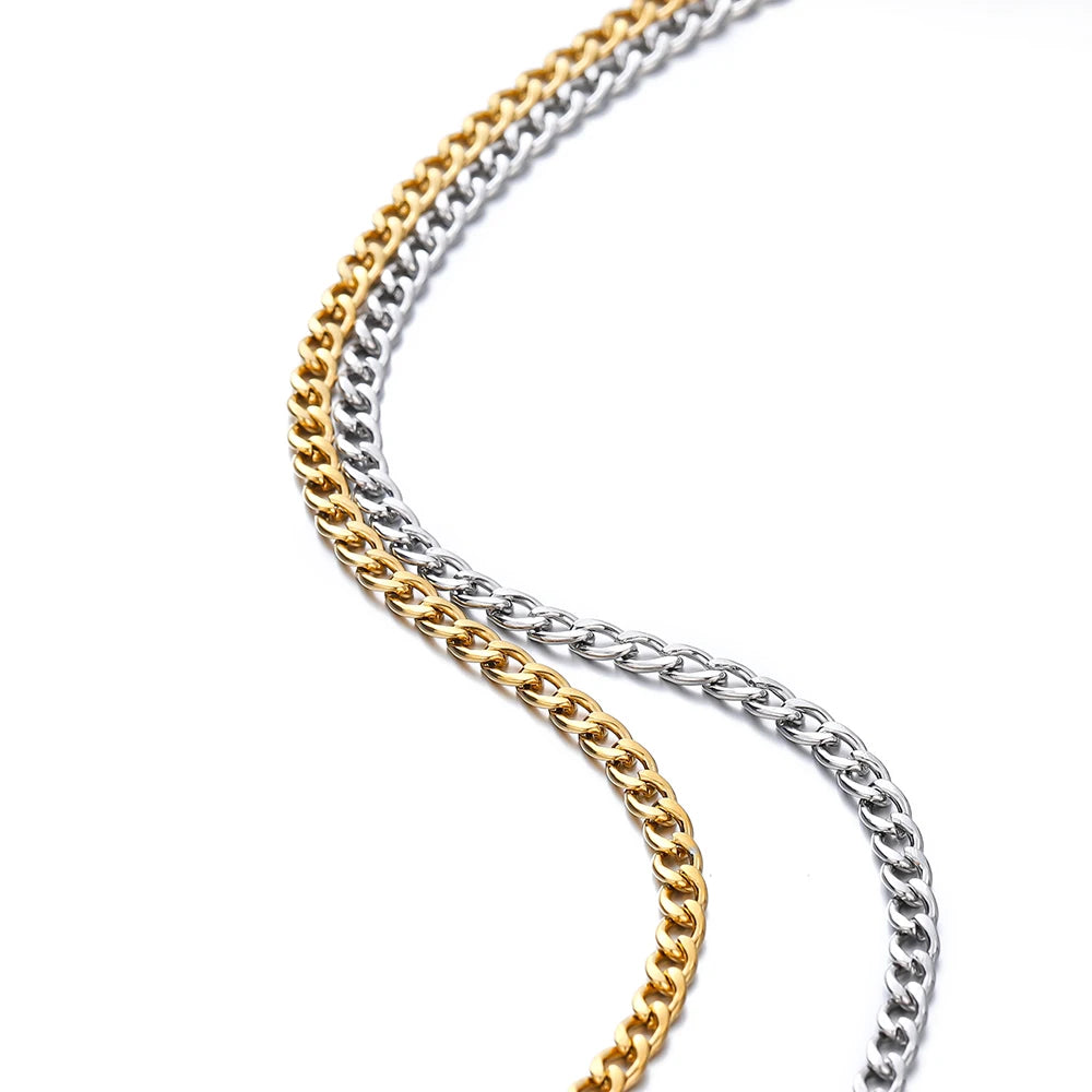 Jewelry Chains . Stainless Steel Curb Cuban Bulk Necklace DIY Jewelry Making