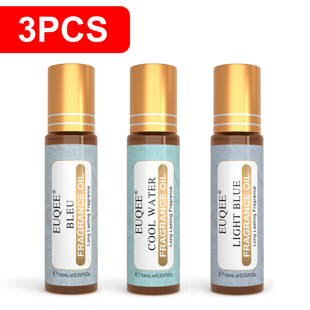 EUQEE 3pcs/1pcs Men's Fragrance Oil Leather Sweet Tobacco Dragons Blood Vanilla Musk Oud Wood Coffee Aromatherapy Perfume Oils