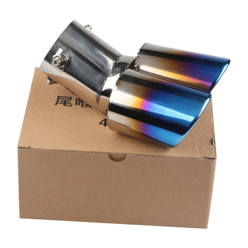 Universal 1-to-2 Stainless Steel Exhaust Tail Pipe Tip | Dual Outlet