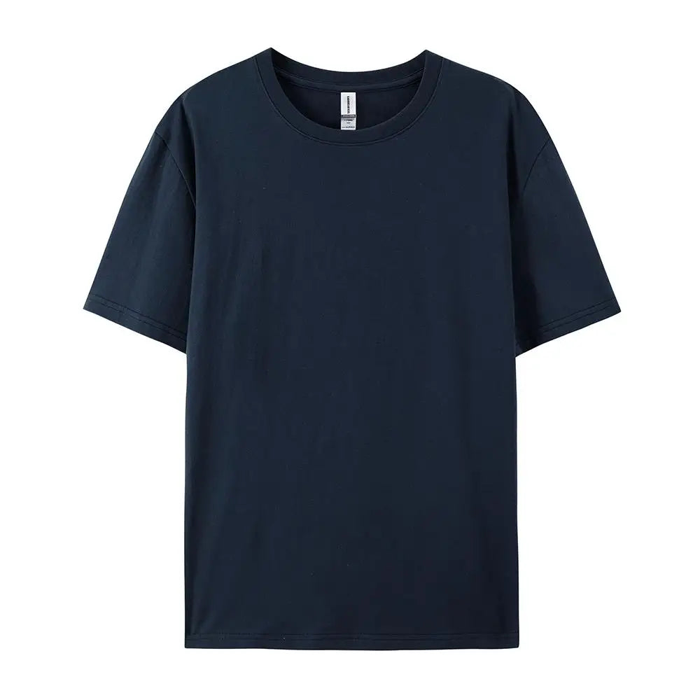 T-Shirt Unisex Solid Color 100% Cotton Loose Fit Short Sleeve Candy Color Tee