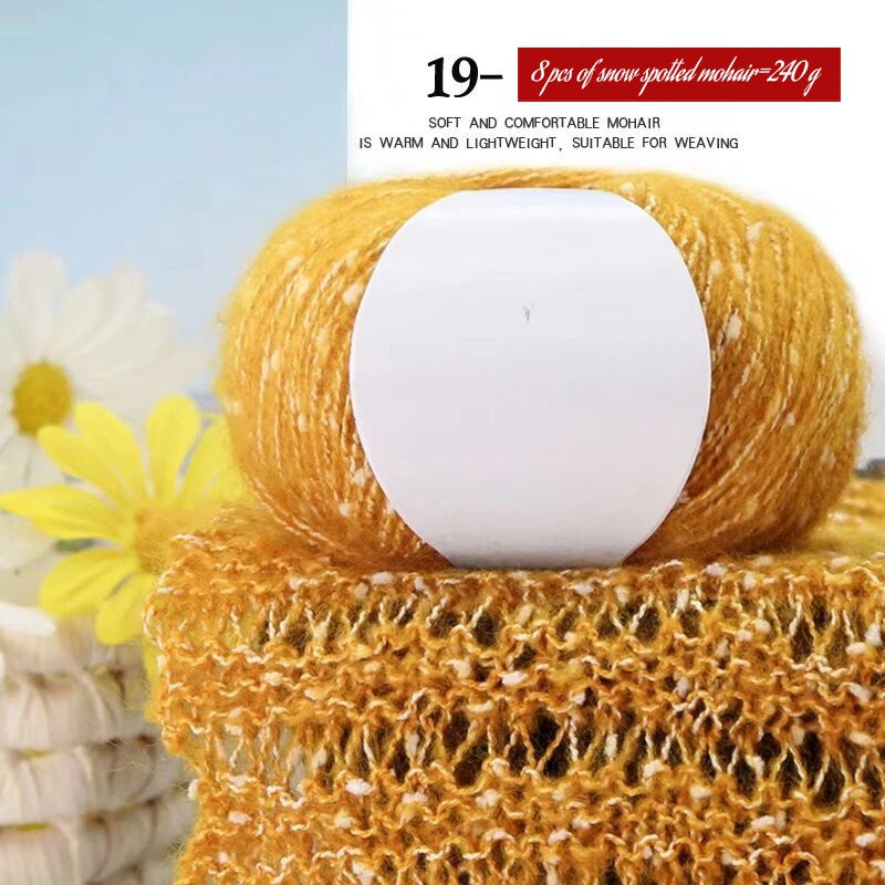 Yarn, Snow-Dot Effect for Knitting Sweaters, Shawls, Headbands & Hats