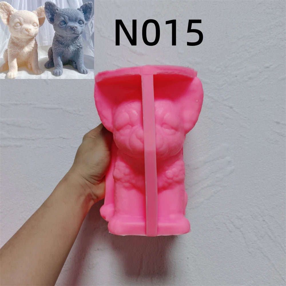 Dog Breed Candle Mold Set, Silicone — 12 Puppy Breeds, Food Grade DIY