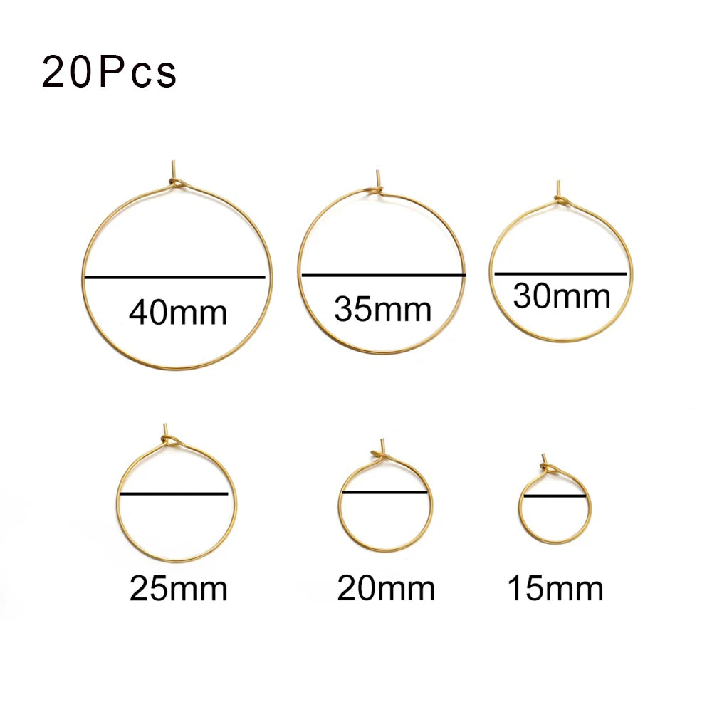 Ring Settings Stainless Steel Earrings Open Earring Hooks Base Craft Supplies