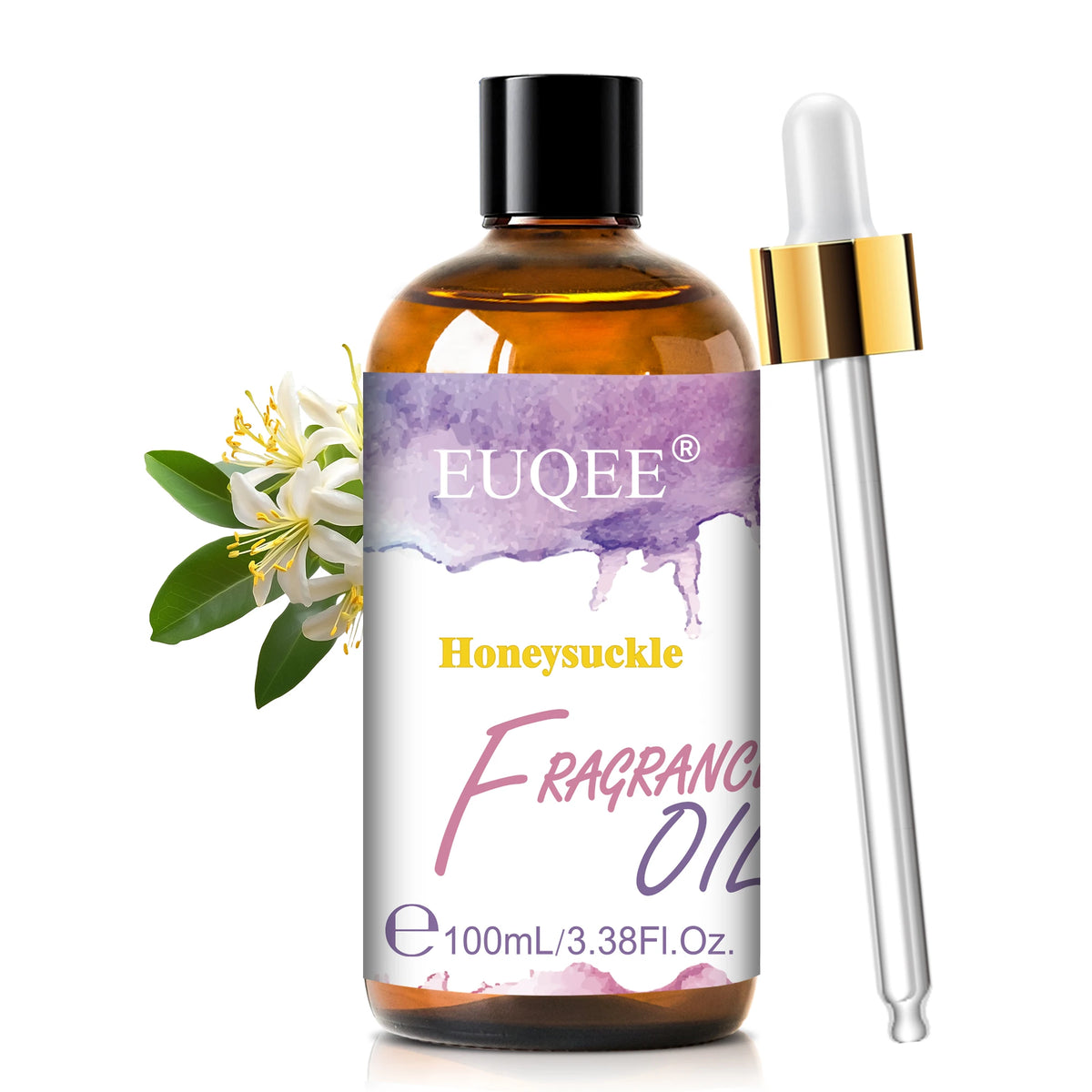 EUQEE Premium Fragrance Oil 100ml UV Glass Gold Dropper Candle Soap Bath Bomb 18 Scents