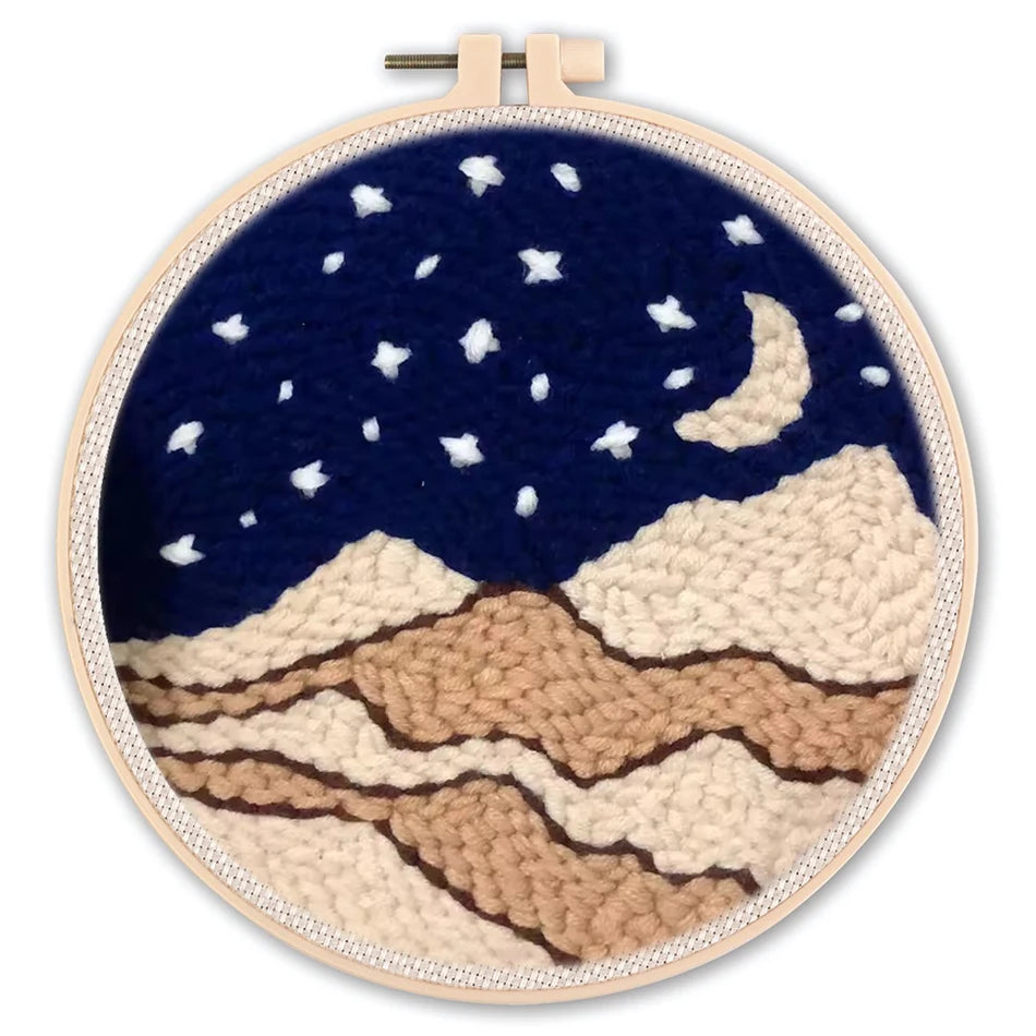 Punch Needle Kit, Cozy Winter Designs for Beginner Embroidery & Home Decor