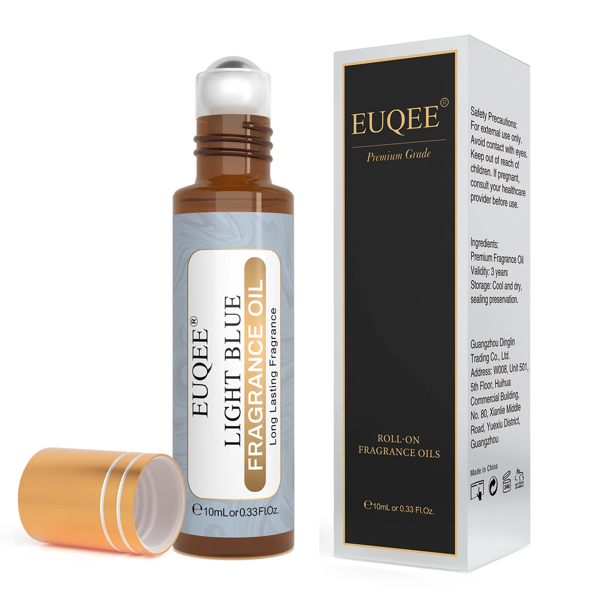 EUQEE Men's Roll-On Fragrance Oil 10ml Alcohol-Free Long-Lasting Cologne Oil