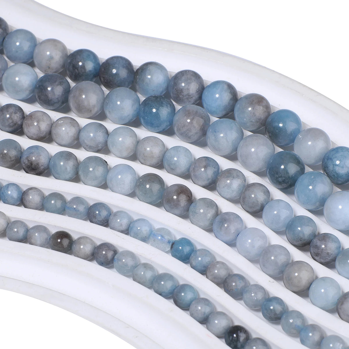 Stone Beads Round Blue Aquamarine-Style Spacers for DIY Jewelry Making