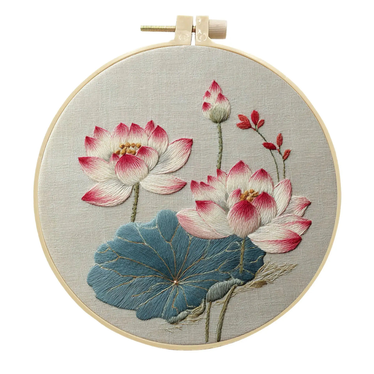 Cross-Stitch Kit, Lotus Flower Pattern for Handmade Home Decor & Gifts