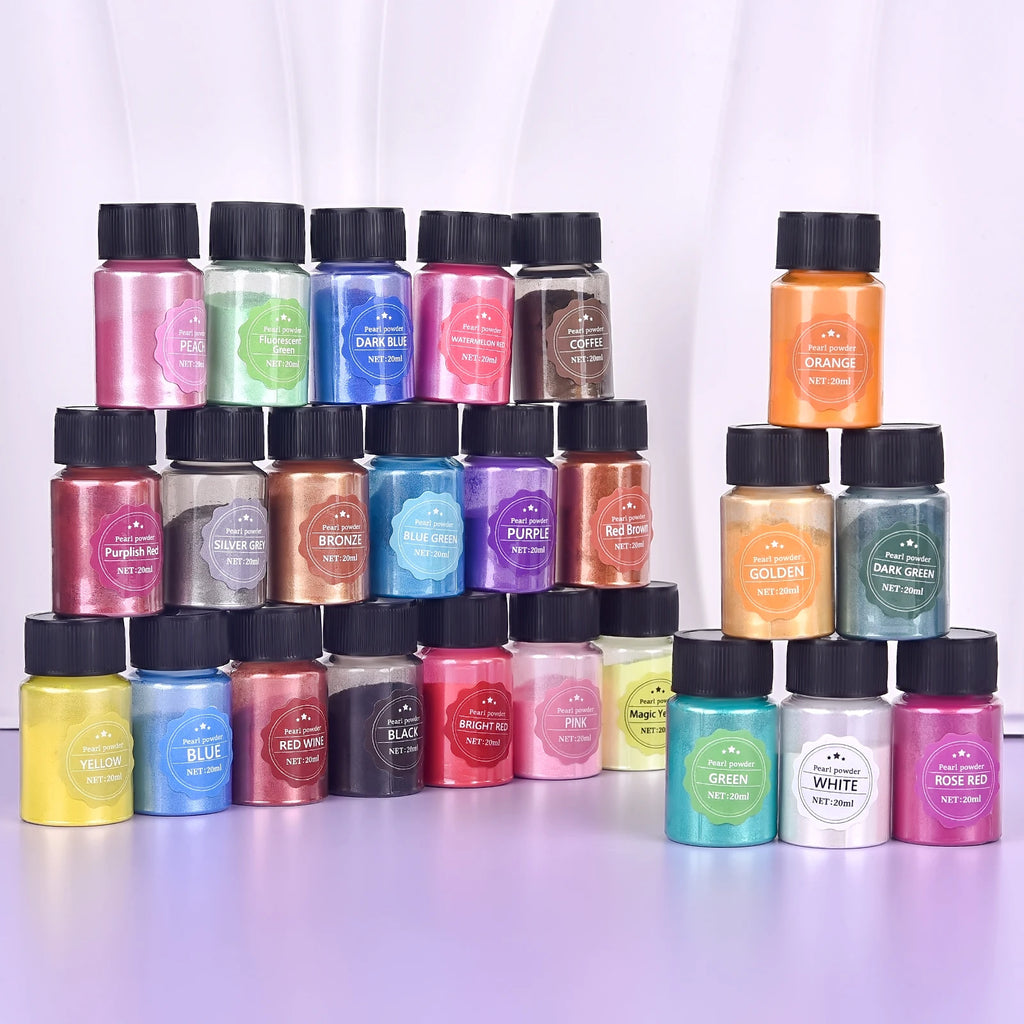 20ml Pearlescent Mica Powder Epoxy Resin Pigment Kits Dye Pearl Pigment Natural Mica Mineral Powder DIY Jewelry Crafts Candle