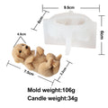 Candle Molds Silicone 3D Puppy Dog DIY Wax and Soap Casting Animal Figurines