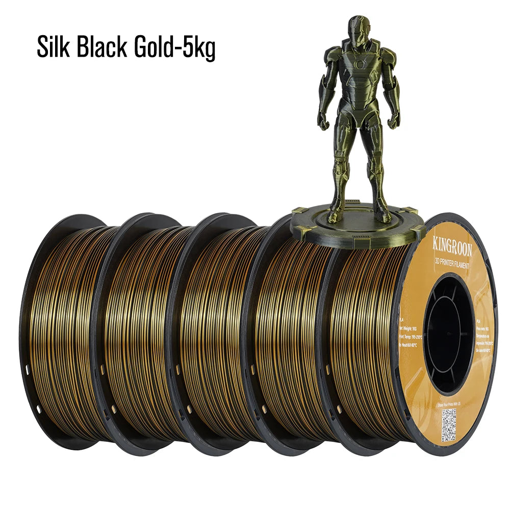 KINGROON Silk Dual-color PLA Filament 3D Printer 1.75mm 11/22 lbs Silk PLA Filament Plastic Materials 3D Printing Special Color