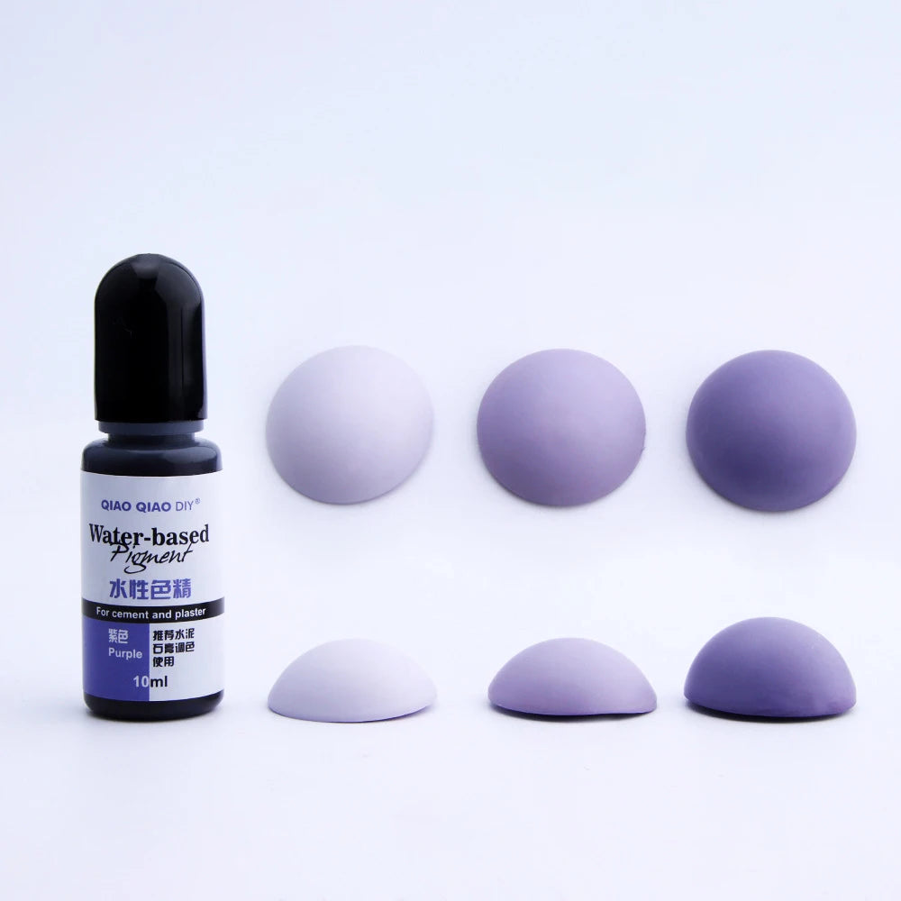 Cement & Plaster Liquid Dye, 10ml — 12 Colors, Gypsum Craft Pigment