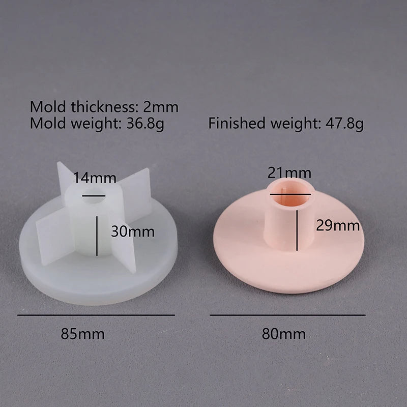 Round Candle Holder Silicone Mold Nordic Candlestick Cement Plaster Craft Mould DIY Cute Flower Shape Resin Candle Stand Molds