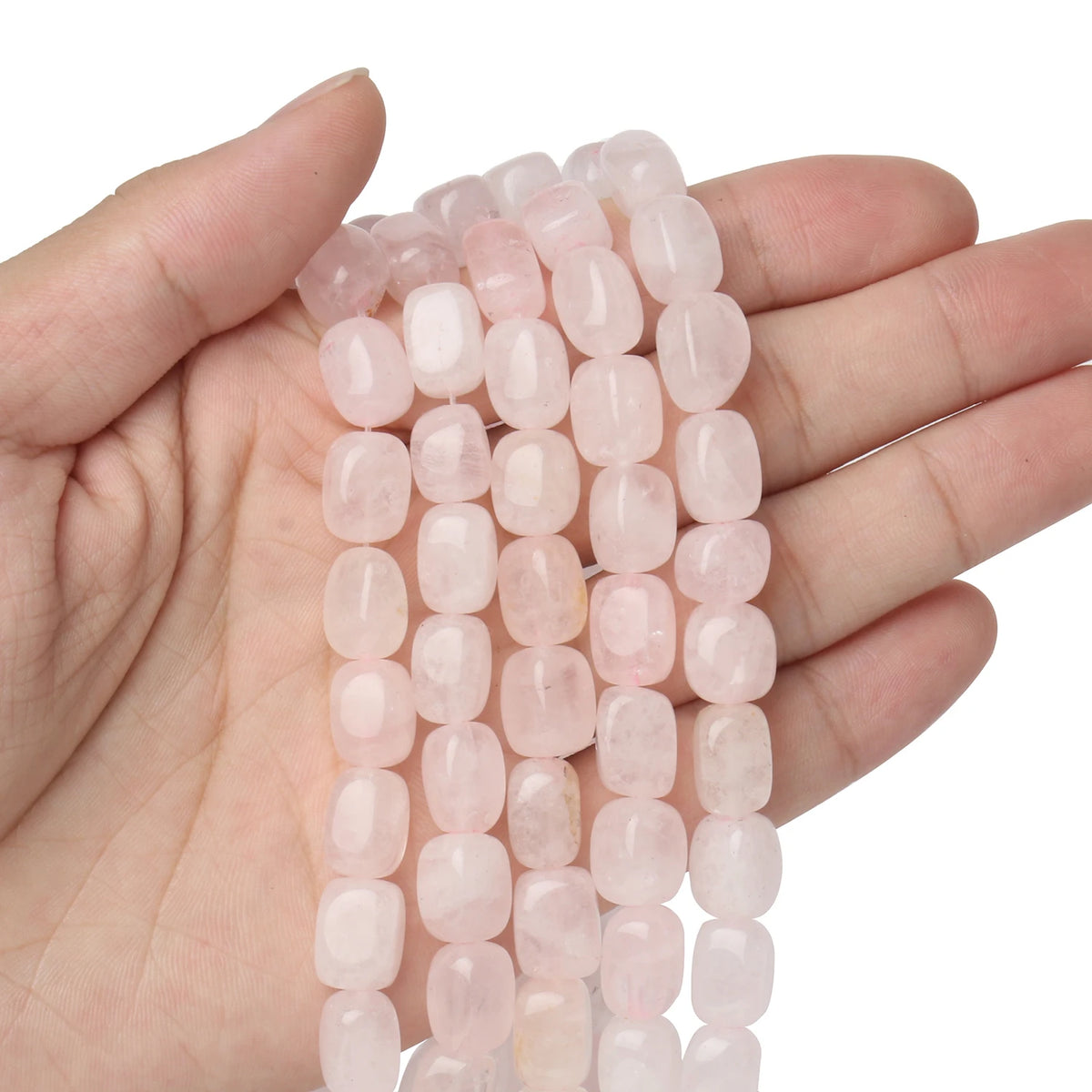 Stone Beads Pink Quartz-Style Square Tube for DIY Jewelry Making Craft Beads