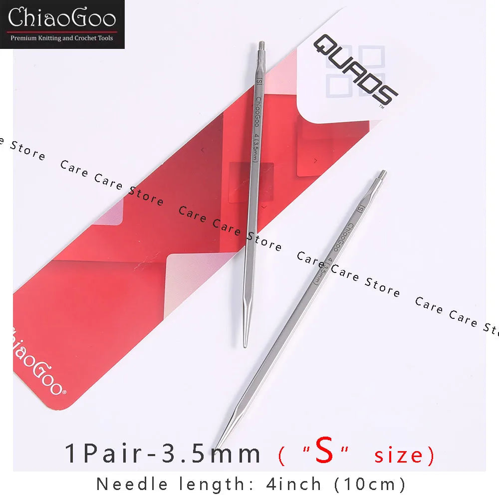 Knitting Needle Tips, ChiaoGoo QUADS Cubic Stainless Steel Interchangeable