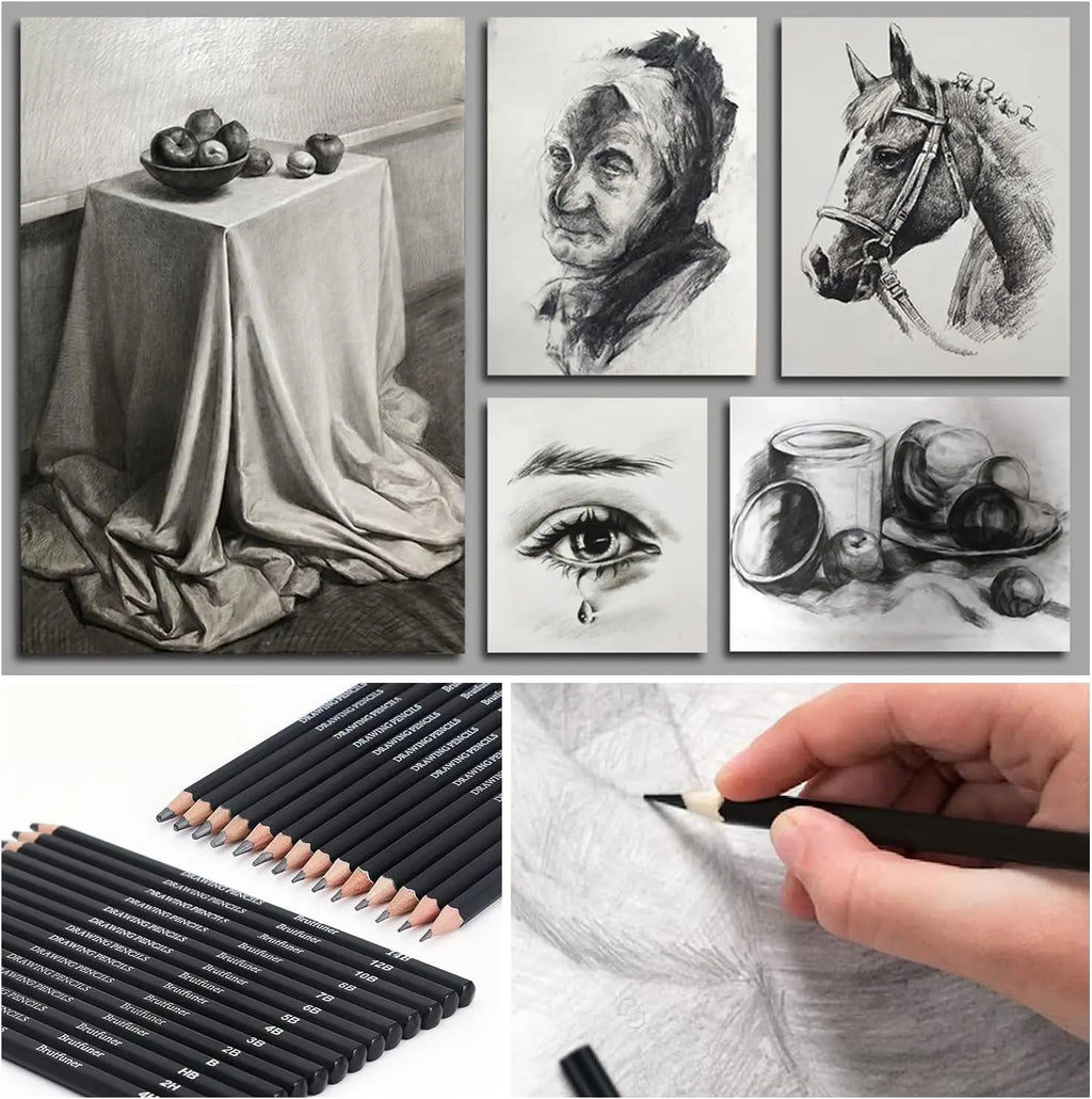29-Piece Drawing & Sketching Kit with Portable Roll Case