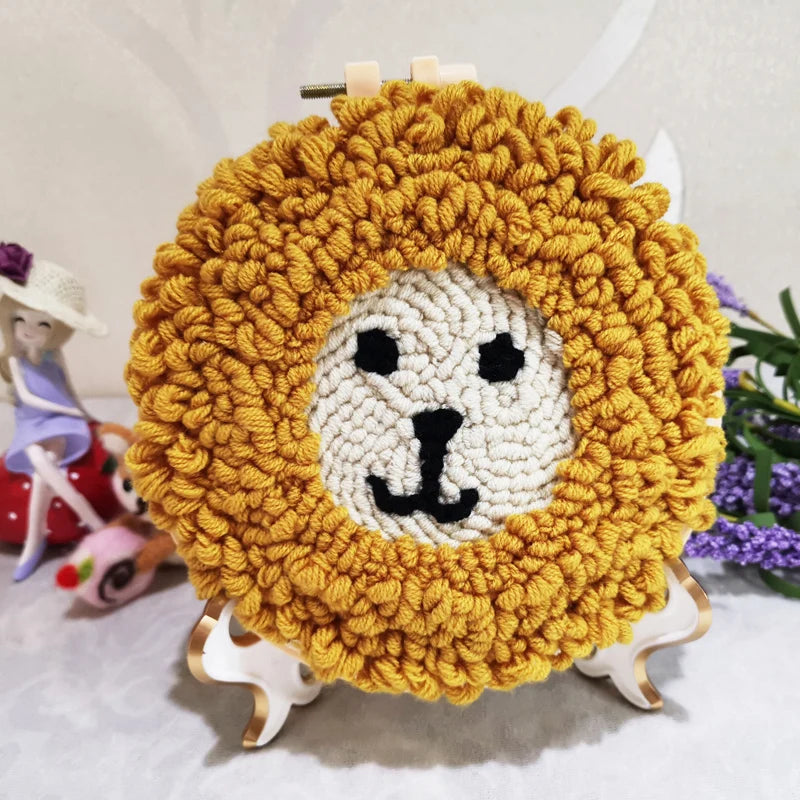 Punch Needle Kit, SDOYUNO Animal Hoop Art for Handmade Home Decor
