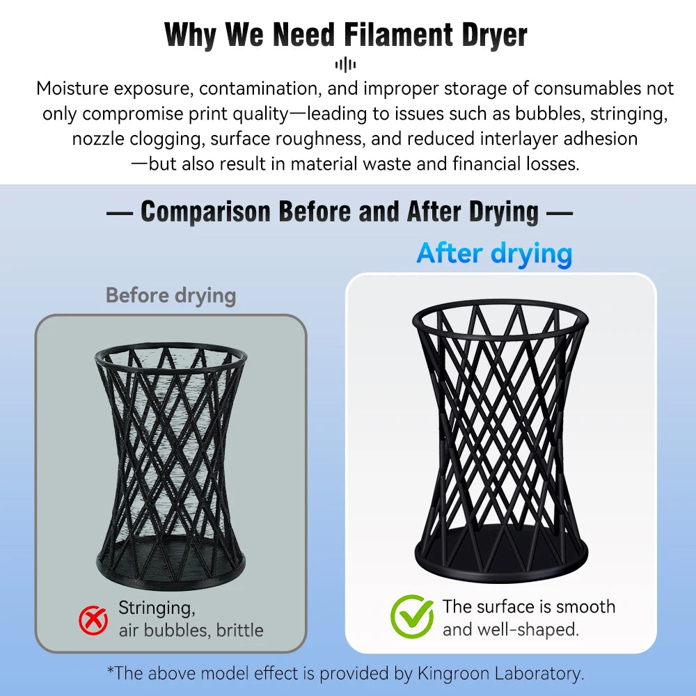 KINGROON KR-01 Filament Dryer Box for 3D Printer Filament, Filament Dry Box For PLA/PETG/TPU/ABS, Keep Filaments Dry 3D Printer Parts