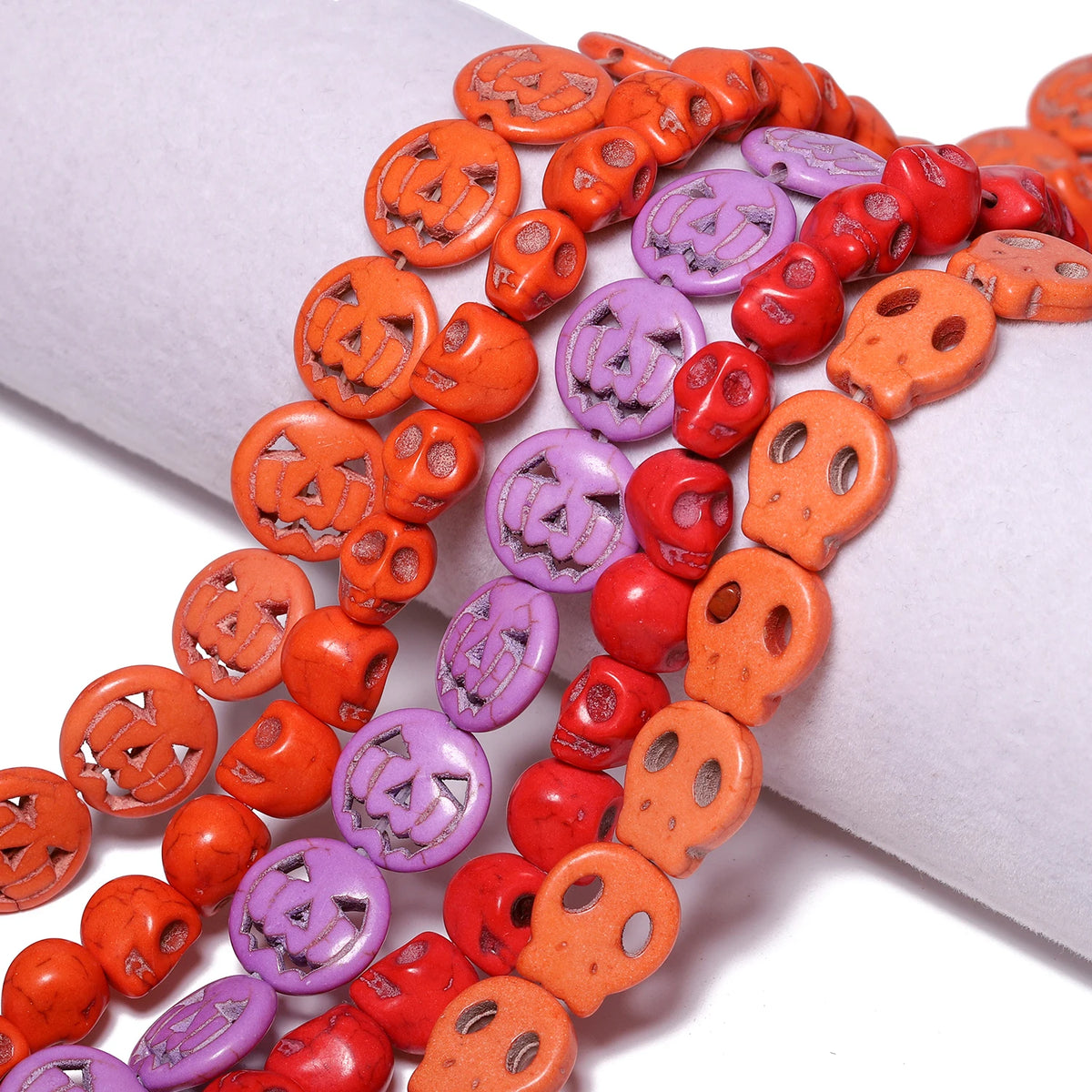 Stone Beads Halloween Pumpkin Skull Howlite Styles for DIY Jewelry Making