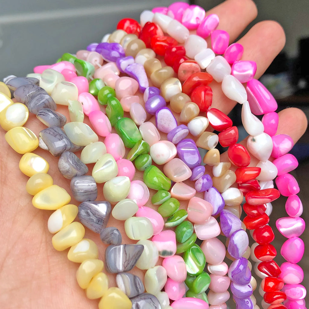 Shell Beads Irregular Graval Dyed Mother of Pearl Bracelet Bracelet Supplies