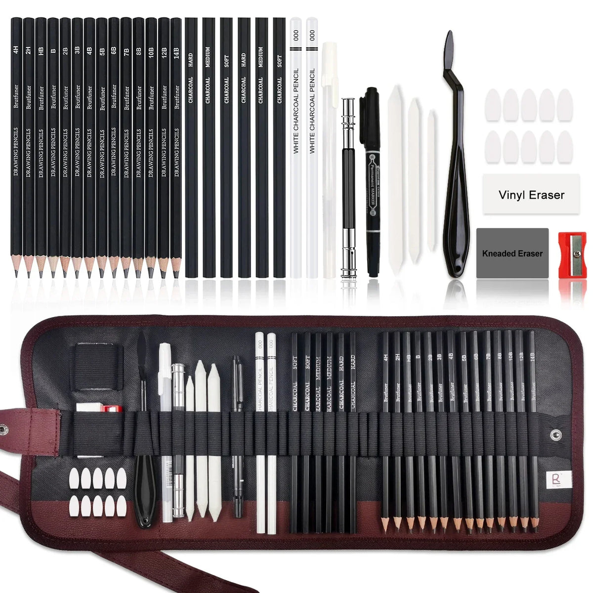 Artist Drawing & Sketching Kit with Sketchbook — 46 to 68 Pieces