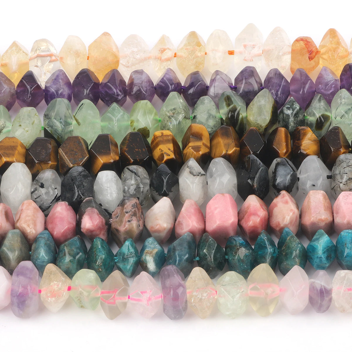 Beads Stones Rose Quartz-Style Apatite Opal Tiger Eye Irregular Craft Beads