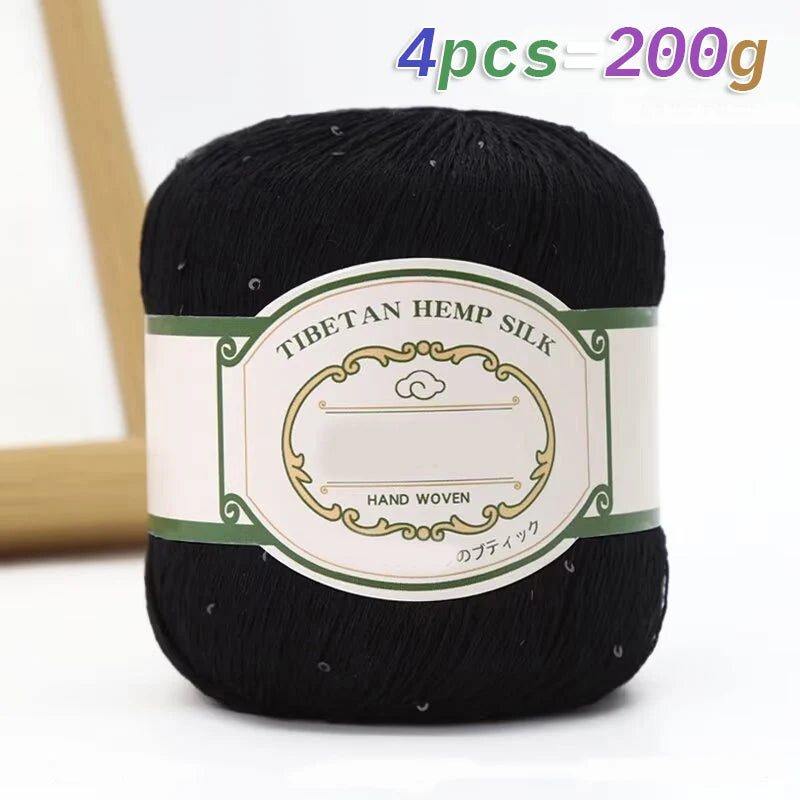 Yarn with Sequins for Crochet Shawls, Summer Hats & Openwork Knitwear
